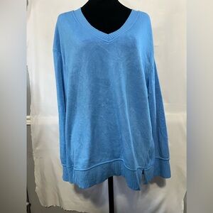 Jane+Delancey sweater blue xl crew neck soft comfy v neck